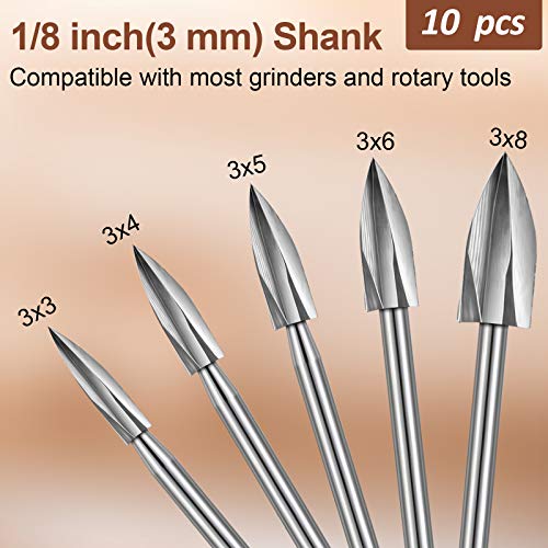 Honoson 20-Piece Wood Carving Tools Set - Includes HSS Engraving Drill Accessories & HSS Carbide Wood Milling Burrs - Universal Fitment for Rotary Tools, DIY Crafts
