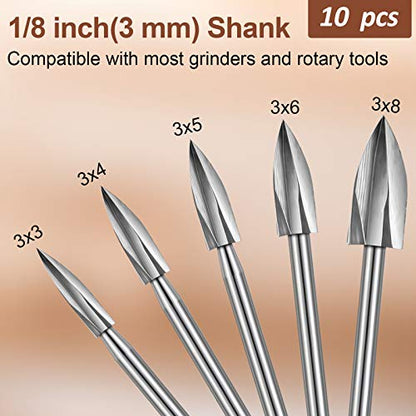Honoson 20-Piece Wood Carving Tools Set - Includes HSS Engraving Drill Accessories & HSS Carbide Wood Milling Burrs - Universal Fitment for Rotary Tools, DIY Crafts