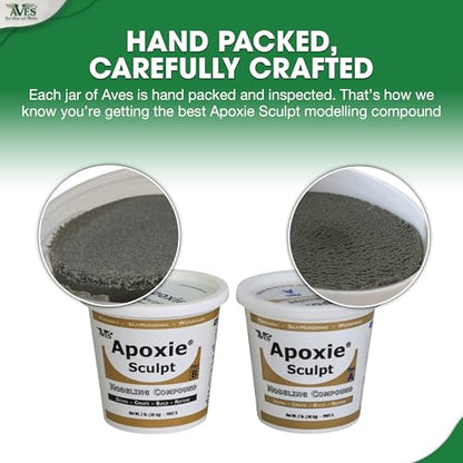 Aves Apoxie Sculpt - 2 Part Modeling Compound (A & B) - 4 Pound, Apoxie Sculpt for Sculpting, Modeling, Filling, Repairing, Easy to Use Self Hardening Modeling Compound – Natural