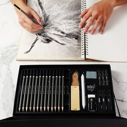 Mr. Pen- Drawing Sketching Pencil Set, 25 pcs, Graphite Pencils (10B-6H) | Graphite Sticks, Erasers, Sharpener, Blending Stump & Sandpaper Pad for Drawing, Shading & Art Projects - size: 25 pcs
