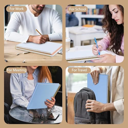 FLYING EAGLE 8.5 x 11 Large Graph Notebook Journal Spiral Graph Grid Notebook 210 Pages Hardcover Notebooks Engineering Paper Notebook Graphing Notebook for Men Women, Blue - color: Blue, size: Graph