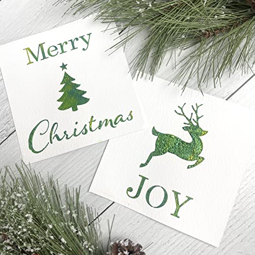The Crafters Workshop Stencils, Reusable for Crafts, Art, Greeting Cards, Paint or Mixed Media, 2 Pk, 6" x 6", Merry Tree/Reindeer Joy - style: Merry Tree / Reindeer Joy