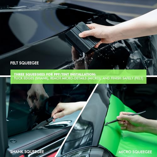 FOSHIO Vinyl Wrap Tool Kit - Professional PPF, Window Tint & Car Wrap Tools Set, Includes Bulldozer/Mini/Corner/Felt Squeegees, Scrubber, Tint Brush, Craft Knives, Plastic Blades for Car Wrapping