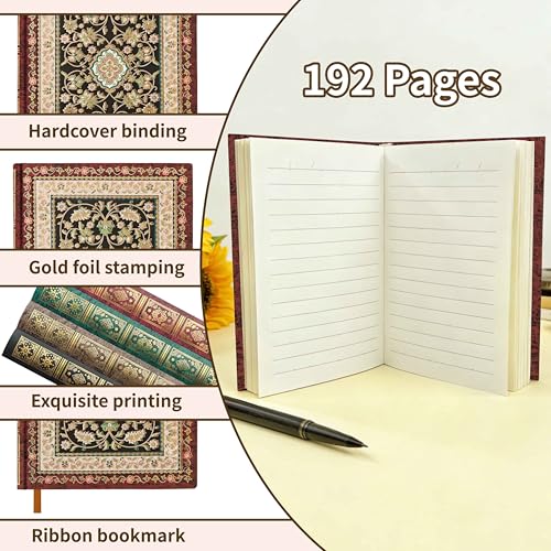 Mlife A6 Small Notebook,Lined Pocket Notebook Hardcover,Journaling Notebooks,192 Pages,100 GSM paper,3.74''* 5.5'',Mini Journal for Women and Man - color: D, size: A6 Lined
