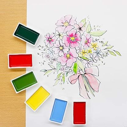 Kuretake GANSAI TAMBI Watercolor Paint Set 24 Colors, Professional-quality art supplies for artists adult painting aketching, Non-Toxic, Made in Japan - style: Set of 24 colors