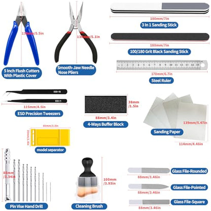 31Pcs Gundam Model Tools Kit, Modeler Basic Tools Craft Set for Car Airplane Models, Miniatures, Model Building Repairing & Fixing