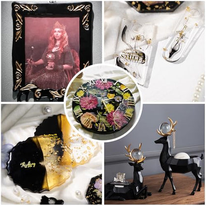 Bundle Set of LET'S RESIN Silicone Mold Making Kit and Black Epoxy Resin Pigment Paste