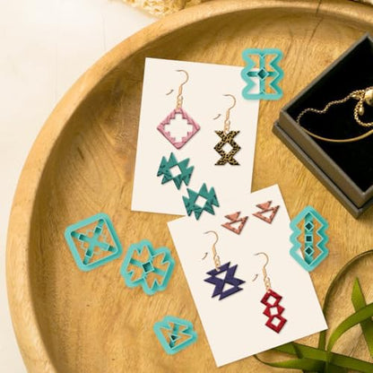 17Pcs Classic Aztec Polymer Clay Cutters | For Adults DIY Jewelry for Earrings Making Birthday Party DIY Supplies, Western Style, Plastic Material