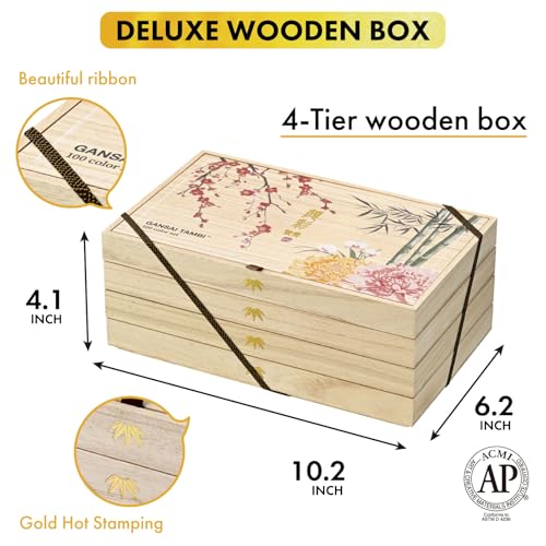 Kuretake GANSAI TAMBI Watercolor Paint Set 100 Colors with Wooden Box, Professional-quality art supplies for artists adult painting Non-Toxic, Made in Japan, MC20/100WD4 - style: 100 Colors Ⅳ