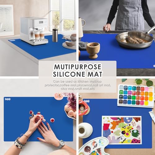 31.5" x 23.6" Extra Large Silicone Mat for Resin Casting, Crafts and Epoxy, Nonstick Silicone Sheet for Jewelry Casting Molds, Countertop Protector Mat Heat Resistant Placemats by Foepoge, Dark Blue - color: Dark Blue