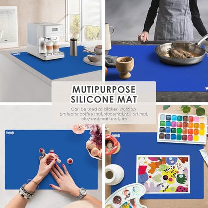 31.5" x 23.6" Extra Large Silicone Mat for Resin Casting, Crafts and Epoxy, Nonstick Silicone Sheet for Jewelry Casting Molds, Countertop Protector Mat Heat Resistant Placemats by Foepoge, Dark Blue - color: Dark Blue