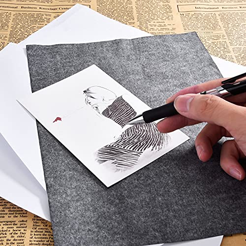 Hotop 100 Sheets Carbon Transfer Paper, Black Tracing Paper for Wood, Paper, Canvas and Other Art Surfaces (9 x 13 Inch) - size: 9 x 13 Inch