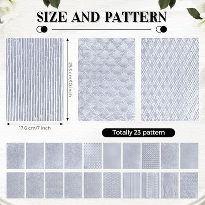 XunYee 23 Pcs Polymer Clay Texture Sheets for Earrings Jewelry Making 17 x 25 Boho Clay Fondant Texture Mats for Pottery Earrings Jewelry Making DIY Crafts
