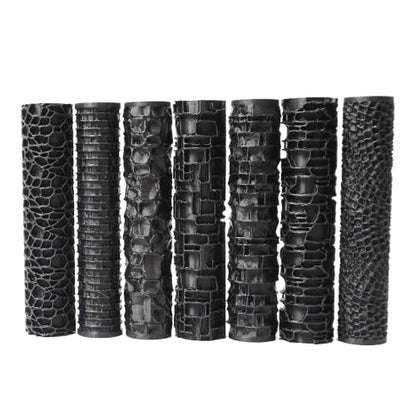 Texture Roller Set – 7-Pattern 3D-Printed Miniature Terrain Rollers for Clay & Modeling – Ideal for D&D, Tabletop, Polymer Clay Crafts (Interesting 7 Patterns) - color: Interesting 7 patterns