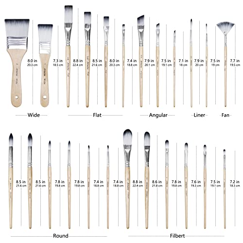 Artecho 24 pcs Paint Brushes for Acrylic Painting | Acrylic Paint Brushes for Oil, Watercolor, Acrylic, Gouache and Canvas Painting - style: 24 pcs