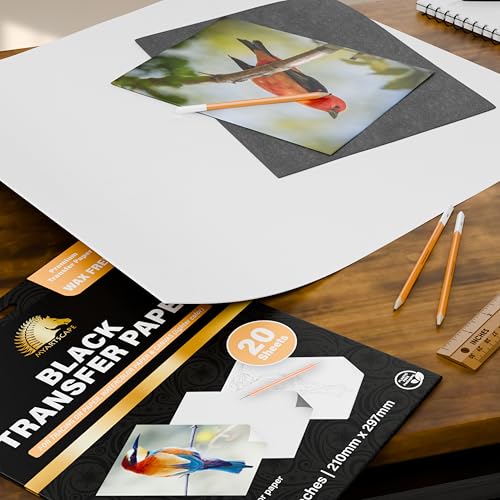 MyArtscape Graphite Transfer Paper Bundle (Black and White) - Wax Free - Erasable - Smudge-Free - Ideal for Drawing, Tracing and Watercolor Transfer - Premium Arts and Crafts Supplies