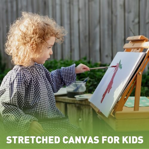 FUMILE Stretched Canvas for Painting 10x10, 12 Pack Square Canvases for Painting-5/8 in Profile Primed White Blank Painting Canvas Value Pack for Oil & Acrylic Paint - size: 10x10IN
