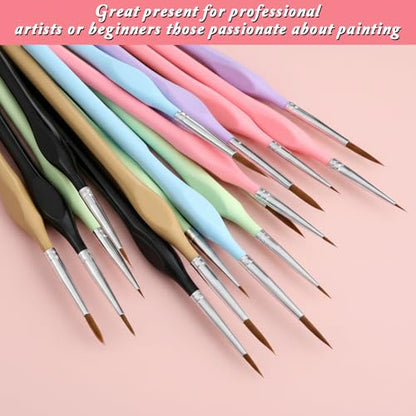 18PCS Miniature Paint Brushes with Triangular Handles | Micro Detail Paint Brush,Small Fine Tip Paintbrush for Fine Detailing Art Models Acrylic Watercolor Oil Craft Rock Painting