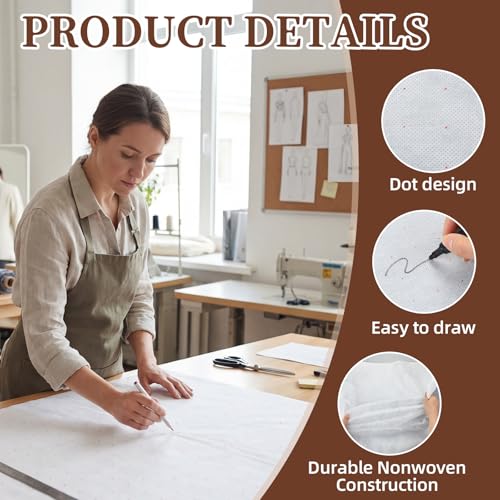 Tosstuki 24 Inches X 10 Yards Non Woven Precut Pattern Drafting Paper for Sewing Copying Altering Designing Embroidery Marking Tracing Paper for Sewing Patterns Dressmaking (Regular Styles) - size: 24 Inches X 10 Yards, style: Regular Styles
