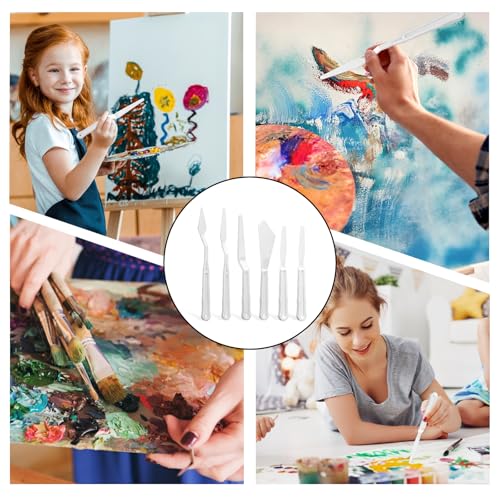 30Pcs Plastic Spatula Palette Knives Set, Pallete Knife Thin and Flexible Art Knife Tools for Carving Oil Acrylic Watercolor Painting Painting Knives for Mixing Spreading Scratching Layering Colors