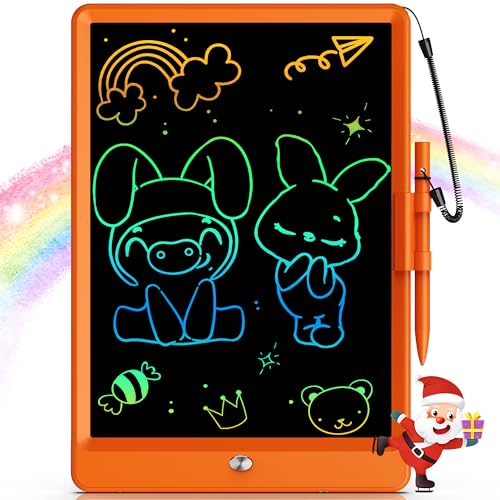 Bravokids LCD Writing Tablet for 3-8 Year Olds - 10 Inch Doodle Board Electronic Drawing Pad, Educational Gift for Kids (Orange) - color: Orange, size: 10 inch