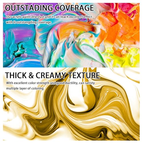 SNOWSUN Yellow Acrylic Paints, Large Bulk Heavy Body Acrylic Paint (42.4 oz, 1L) - Non Toxic Gloss Thick Art Paint for Multi-Surface, Ideal for Canvas Wood Ceramic Fabric and Leather, Stone Craft, for Artists & Beginners - color: yellow