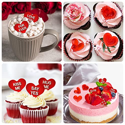 Whaline 3Pcs Valentine's Day Fondant Molds Conversation Heart Pattern 3D Silicone Mould Love You XOXO Letter Cupcake Cookie Decorating Baking Mold for Wedding Anniversary Mother's Day DIY Candy - style: Heart