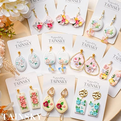 TAINSKY Polymer Clay Cutters - 20 Shapes Frame Clay Cutters, Boho Polymer Clay Cutters for Earrings Jewelry Making, Window Clay Cutters for Polymer Clay Jewelry. (Style-B) - color: Basic Set