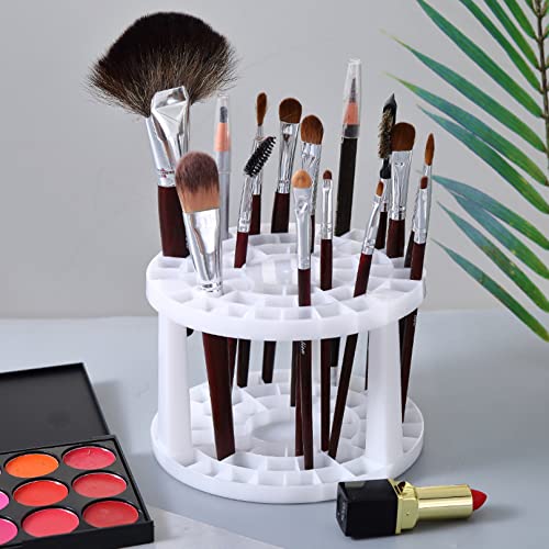 Feadily 49 Hole Pencil Holder Organize, Desk Organizer for Paint Brushes, Makeup Brush, Colored Pencils, Markers (White) - color: White, size: 1PCS