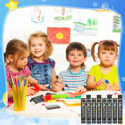 Nezyo 72 Pieces Black and White Oil Pastels Bulk for Artists Soft Oil Crayons Single Color Hexagonal Creamy Pastel Refill Set for Teachers Beginners Artists Painting Drawing Relaxing Blending - color: Black,White