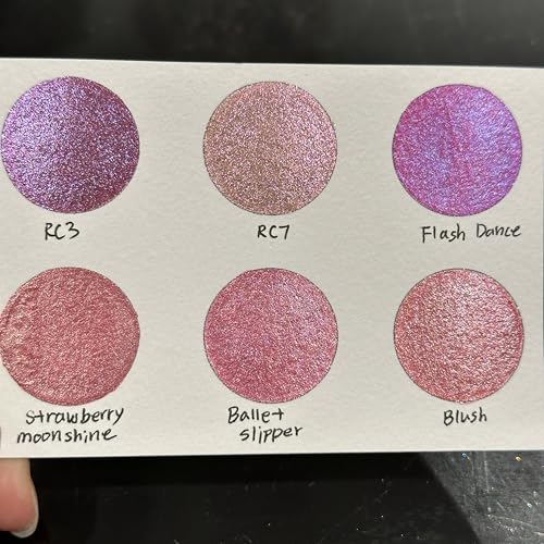 IUILE Handmade Watercolor Paints - Pink Half Pan Set (6 colors) - color: Pink