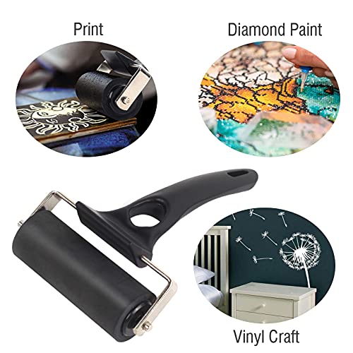 Falling in Art 2 Pack Rubber Roller Brayer for Crafting - Ink Roller Tool for Printmaking, Glue, Block, Wallpaper, Vinyl, Stamping, 2 Inches + 3 1/7 Inches - size: 2 Inches + 3 1/7 Inches, style: 2 Inches + 3 1/7 Inches