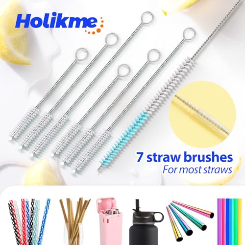 Holikme Bottle Brush Tube Cleaning Lab Set with Long Handle, Cup Cleaner for Washing Narrow Neck Beer Wine Decanter Pipes Lids Sinks Cap Covers, Green - color: Green