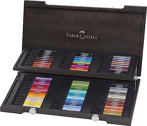 Faber-Castell Pitt Artist Pens Wood Case Gift Set - 90 Pens