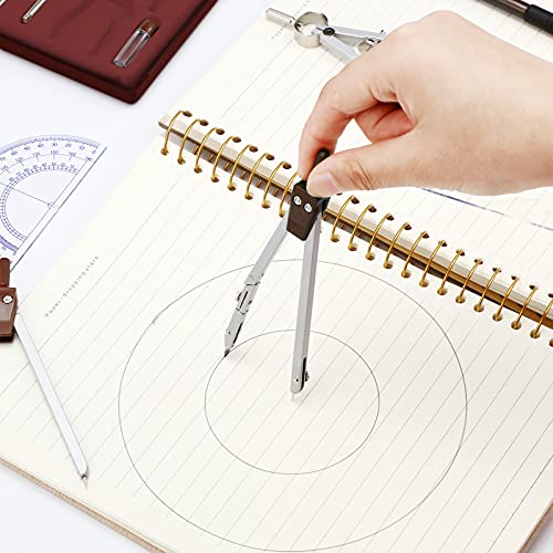 Outus 13 Pcs Geometry Set for Students Metal Compass Math Protractor with Rulers Mechanical Pencil Lead Refills Storage Box of Protractors Kit for School Class Student Drafting Drawing