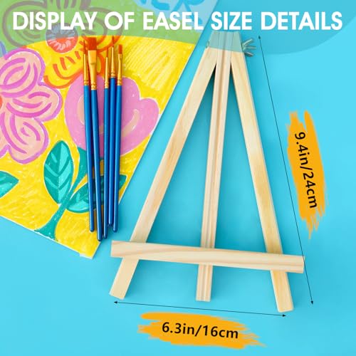 ESRICH 5 Pack 9In Wood Easels,Tabletop Painting Display Easels, Painting Party Easel, Kids Student Tabletop Easels for Painting,Portable Canvas Photo Picture Sign Holder - style: 9''-5PK