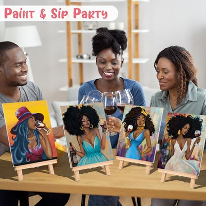 16 Pcs Pre Drawn Canvas for Painting for Adults Sip and Paint Kit Pre Printed Canvas to Paint DIY Art Party Supplies Girls Night Date Night (Sip Lady, 8x10 in) - size: 8x10 in, style: Sip Lady