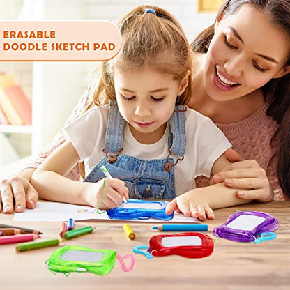 Chinco 24 Pieces Kids Mini Magnetic Drawing Board for Backpack Keychain Clip Erasable Mini Doodle Boards Toys for Party Colorful Writing Sketch Painting Pad Set Classroom Reward Supplies(Classic)