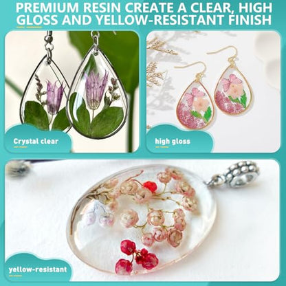 Teexpert Epoxy Resin Kit with Molds – Jewelry Making Kit with Keychain, Coaster & Earring Molds, Complete DIY Resin Kit for Beginners & Adults, Starter Set for Craft and Casting