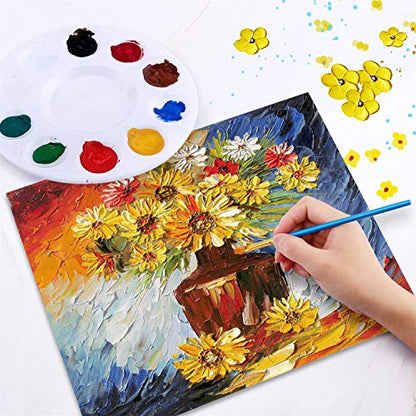 Painting Brush Palette Set, with 6 Packs of 60 Brushes and 6 Palettes,Nylon Brush Head, Suitable for Oil Watercolor, etc., Perfect Art Painting Set. - size: 60 Brushes 6 Palettes