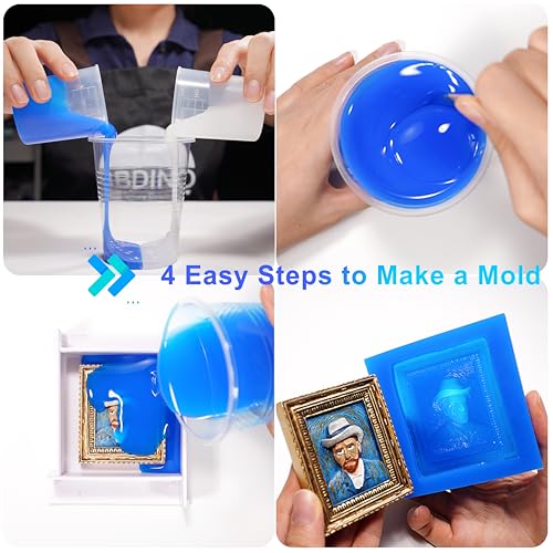 BBDINO Silicone Mold Making Kit, Liquid Silicone for Molds Making 30A Clear, High Strength Silicon Rubber 38.8 Oz, 1:1 by Volume Ideal for Mold Casting of Resin/Jewelry/Candle/Concrete/Plaster - size: Clear 38.8 Oz