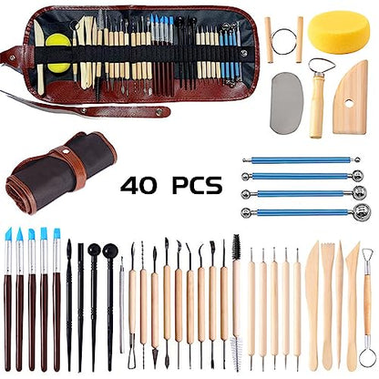 ReArt Natural Air-Dry Modeling Clay - 10LBs with 40 Pcs Pottery Sculpting Tool Set, All-Purpose Clay (Gray) - color: Gray