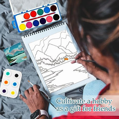 Ctosree 12 Sets Pre Drawn Canvas Kit for Painting Adults Sip and Paint Kit Art Pre Printed Canvas Bulk for Adult Date Night, Art Party & Holiday Gift(Landscape,8 x 10 in) - size: 8 x 10 in, style: Landscape