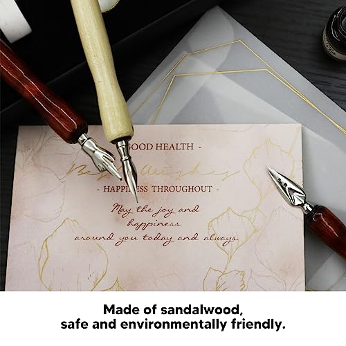HERCHR 10 Pcs Nib Pen Holder, Comfortable Wooden Comic Dip Pen Nib Holder Set for Beginners Professionals Art Painting Calligraphy Writing Drawing Signing (Natural Wood) - color: Natural Wood