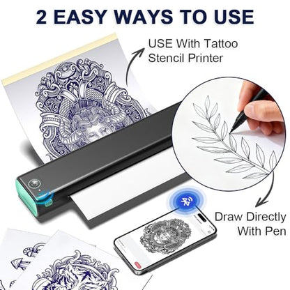 Tattoo Transfer Paper – A4 Size, 10 Sheets – Tattoo Stencil Paper for Thermal Tattoo Transfer Kit – Carbon Copy Tracing Paper for Machine & Hand Use – Tattoo Supplies - size: 10 sets