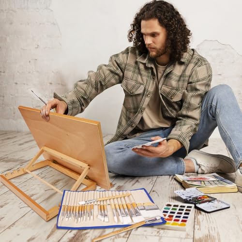 CONDA Wood Drafting Table Easel 17 Inches by 12.8 Inches Drawing and Sketching Board, A3 Drawing Board in 17 Inches by 12.8 Inches for Adults, Artists, Beginners & Students - style: Tabletop Easel