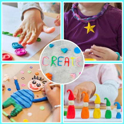 ESSENSON Air Dry Clay 60 Colors, Modeling Clay for Kids, DIY Molding for with Tools, Toys Gifts for Age 3 4 5 6 7 8+ Years Old Boys Girls Kids