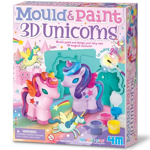 4M 3D Mould & Paint - Puppy Dogs Kit for Kids Ages 5+ - Create, Paint, and Decorate Adorable Puppy Figurines! (Glitter Unicorns) - style: 3D Glitter Unicorn