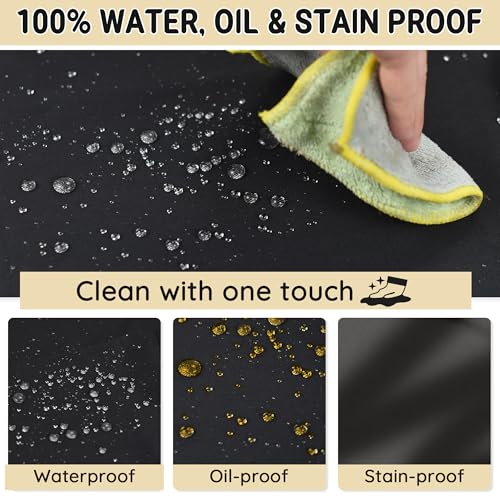 Chef Apron for Men and Women Wash Free Bib Apron with 2 Pockets Water & Oil Proof Adjustable Aprons - color: Black