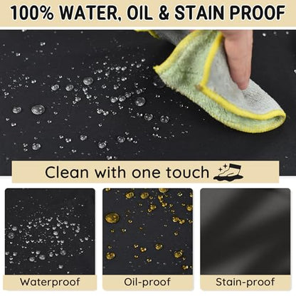 Chef Apron for Men and Women Wash Free Bib Apron with 2 Pockets Water & Oil Proof Adjustable Aprons - color: Black